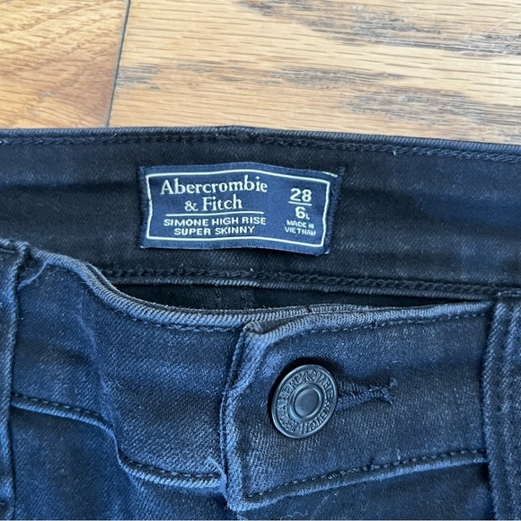 Abercrombie Simone High Rise Super Skinny  Stretch Black Jeans - Picture 2 of 6